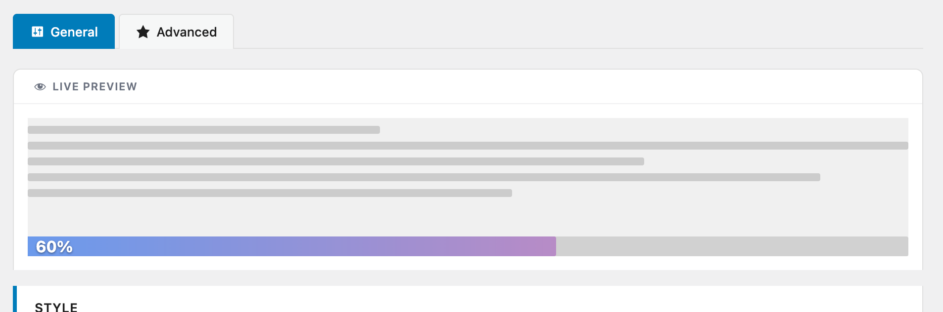 ReadNinja-Leiste mit Prozent-Badge