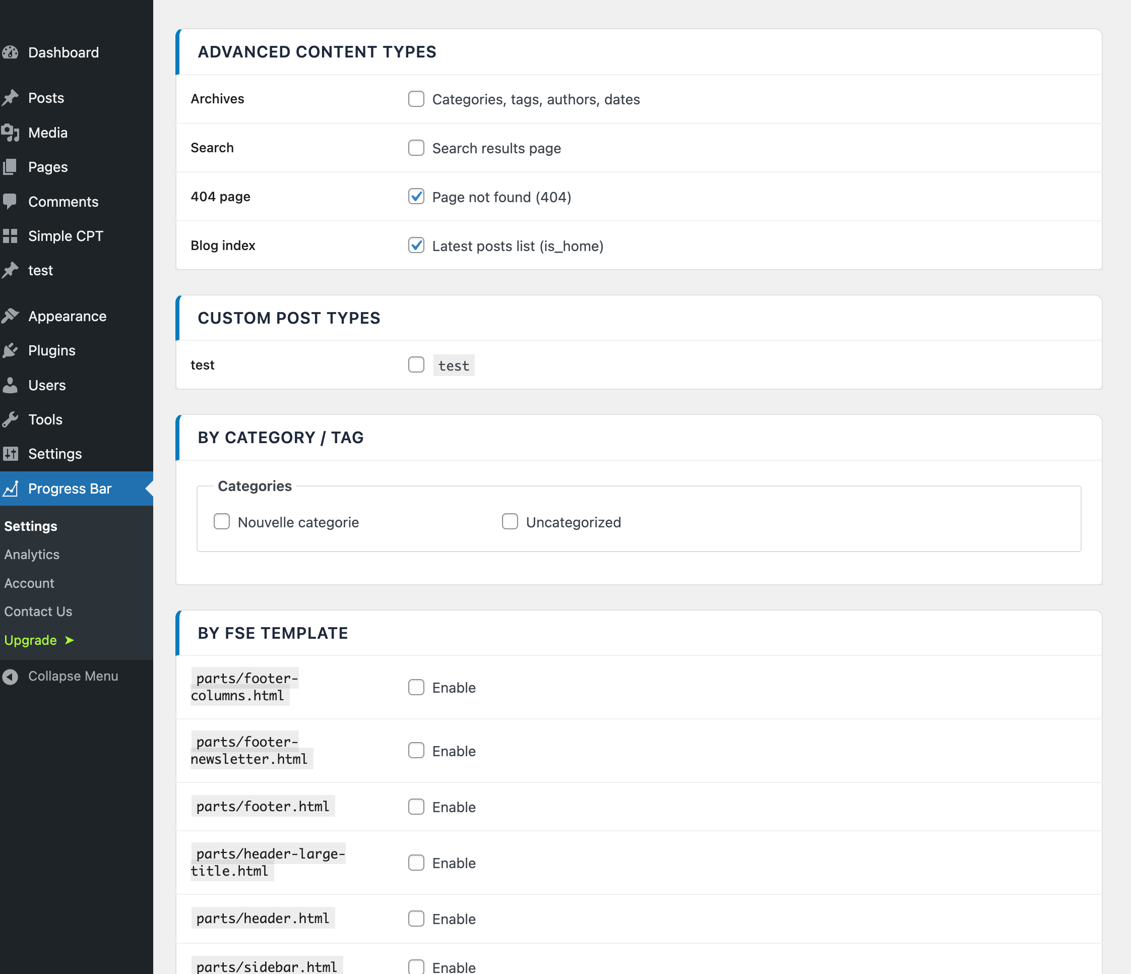 Erweiterte Anzeigebedingungen-Panel in der Pro-Einstellungsseite