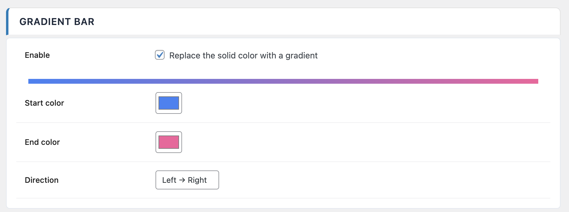 Farbverlauf-Einstellungen mit Echtzeit-Vorschau in ReadNinja Pro